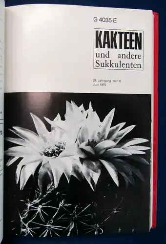 Kakteen und andere Sukkulenten 21. Jahrgang 1970 Natur Botanik Pflanzen sf