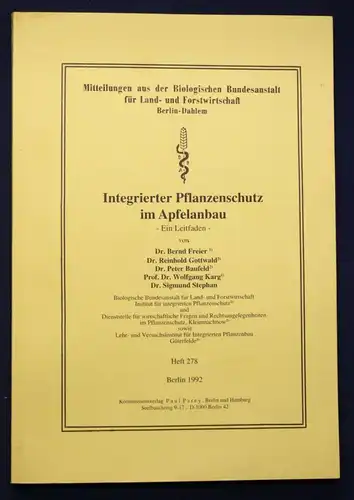 Freier Integrierter Pflanzenschutz im Apfelanbau 1992 Botanik Pomologie sf