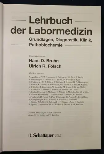 Bruhn/Fölsch Lehrbuch der Labormedizin 1999 Medizin Wissen Studium Grundlagen sf