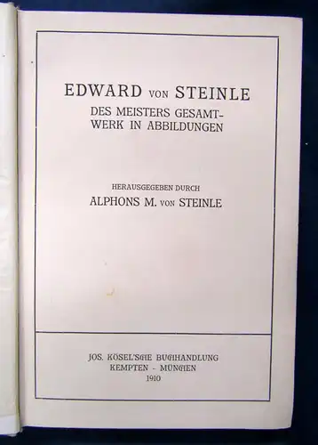 Steinle Edward von Steinle des Meisters Gesamtwerk in Abbildungen 1910 Kunst sf