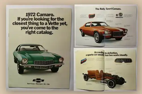 Werbeprospekt Broschüre Camaro S2 Z28 Auto Sportwagen Oldtimer Chevrolet 1972 xz
