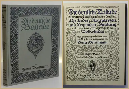 Benzmann Die deutsche Ballade 1913 1 Bd Romantik Dichtkunst Belletristik xy