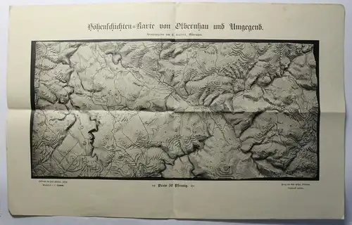 Höhenschichtenkarte Olbernhau & Umgebung um 1920 Sachsen Landkarte Emil Weigel
