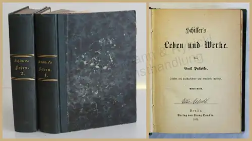 Palleske Schillers Leben und Werke 1872 2 Bde Belletristik Klassiker xy