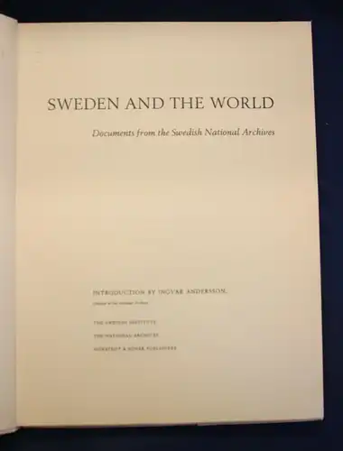 Andersson Sweden and the World Documents from the  National Archives 1960 js