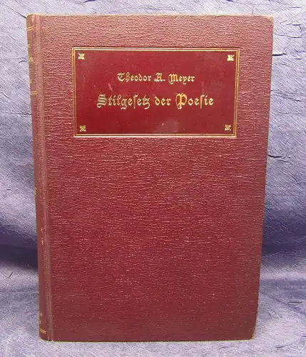 Meyer Das Stilgesetz der Poesie 1901 Thematisierung Dichtung Erklärung js