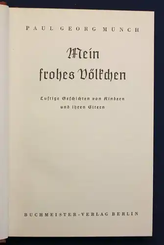 Münch Mein frohes Völkchen 1931 Halbkunstleder-Handeinband Georg Schuster sf