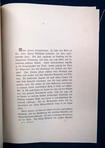 Dove Bismarcks Bedeutung für alt und jung Festrede 1899 Geschichte js