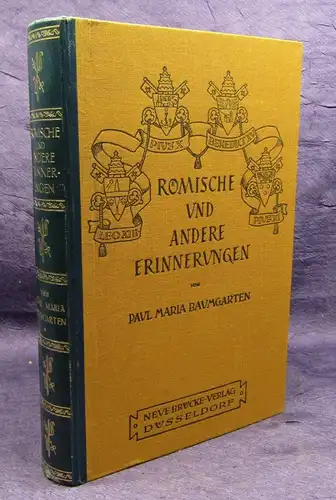 Baumgarten Römische und andere Erinnerungen 1927 Belletristik Literatur js