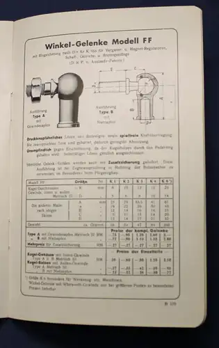 Wolfermann Sonderpreisliste über Kardan & Kugelgelenke 1936 Katalog Technik js