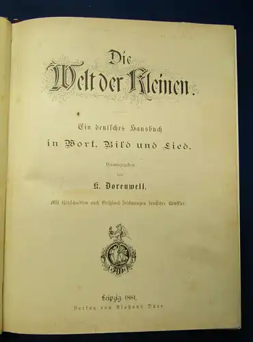 Dorenwell Die Welt der kleinen 1881 Ein deutsches Hausbuch mit Holzschnitten
