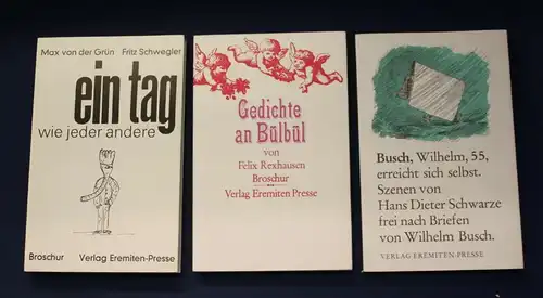 Konvolut 3 Bücher Eremiten Presse 1982/ 72/ 73 Erzählungen, Original Graphik js
