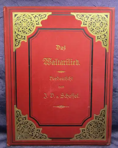 Scheffel Das Waltarilied um 1880 Rundumgoldschnitt Goldprägung Belletristik js