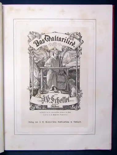 Scheffel Das Waltarilied um 1880 Rundumgoldschnitt Goldprägung Belletristik js