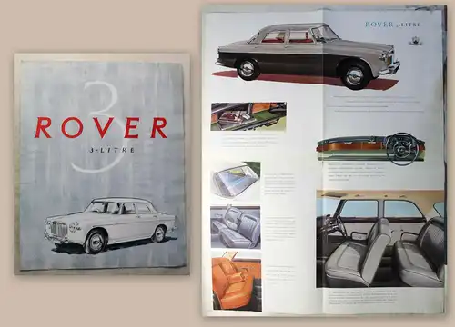 Werbeprospekt Broschüre Plakat Rover 3-Liter Motor um 1965 Automobil Oldtimer xz
