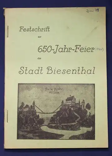 Festschrift zur 650-Jahr-Feier der Stadt Biesenthal 1965 Barnim Ortskunde js