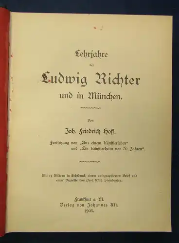 Hoff Lehrjahre bei Ludwig Richter und in München 1903 14 Bilder in Lichtdruck js