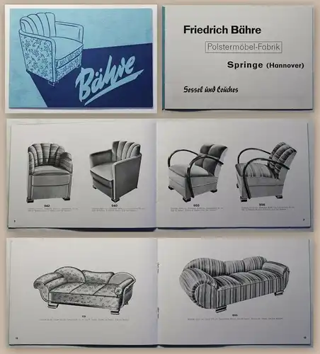Katalog Bähre Polstermöbel-Fabrik Springe Niedersachsen um 1935 Sessel & Couches