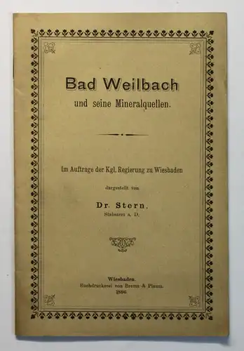 Prospekt Bad Weilbach & seine Mineralquellen 1896 Ortskunde Flörsheim Hessen