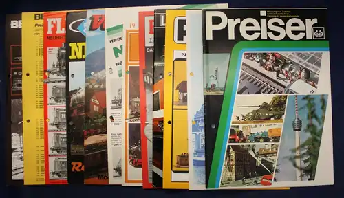 11 Original Kataloge und Zettel über Modelleisenbahnen 1980 Hobby Handwerk sf