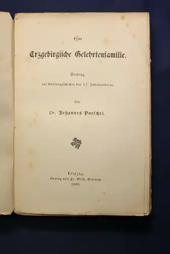 Poeschel Eine Erzgebirgische Gelehrtenfamilie 1883 Sachsen Saxonica js