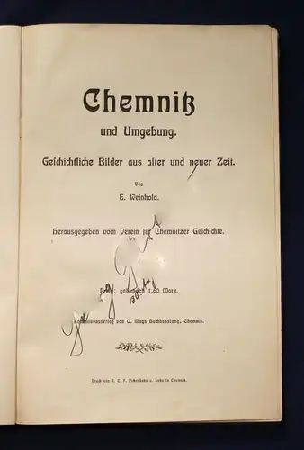 Weinhold Chemnitz und Umgebung Bilder aus alter und neuer Zeit 1906 js