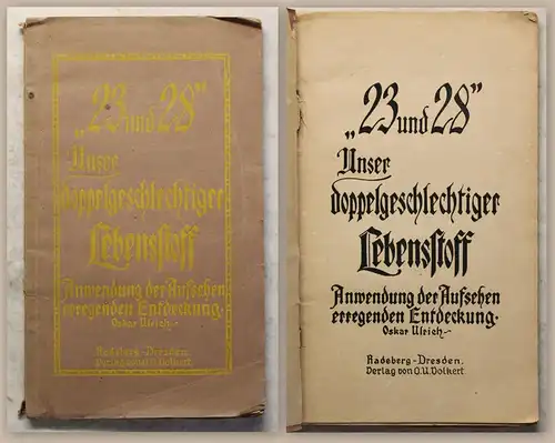 Ulrich Unser doppelgeschlechtiger Lebensstoff um 1900 Medizin Wilhelm Fließ xz