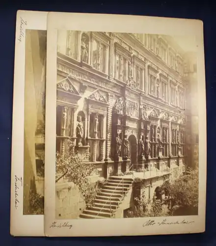 2 original Fotografien von Heidelberg um 1880 Architektur Kunst Kultur sf