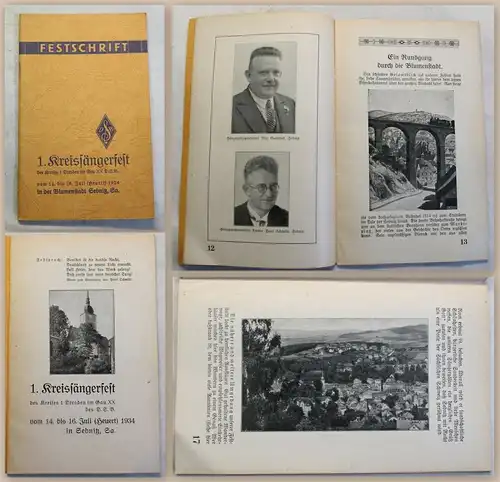 Festschrift 1. Kreissängerfest Kreis Dresden in Sebnitz 1934 Sachsen xy