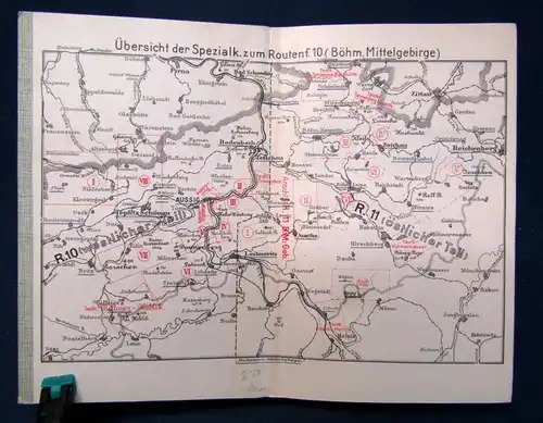 Meinholds Führer Nr. 10 böhmisches Mittelgebirge Westlicher Teil  1928 js