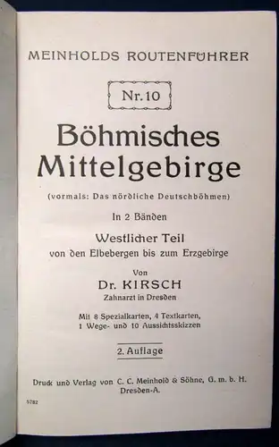 Meinholds Führer Nr. 10 böhmisches Mittelgebirge Westlicher Teil  1928 js