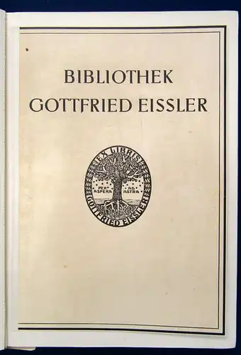 Auktionskatalog Bibliothek Gottfried Eissler Beilage( Schätzpreise etc.) 1925 js