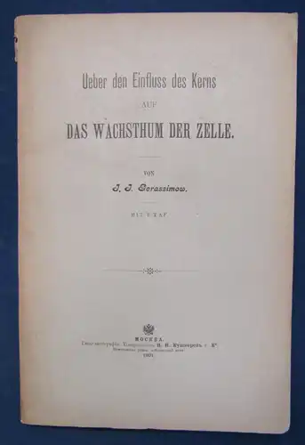 Gerassimow Ueber den Einfluss des Kerns Auf das Wachstum der Zelle 1901 js