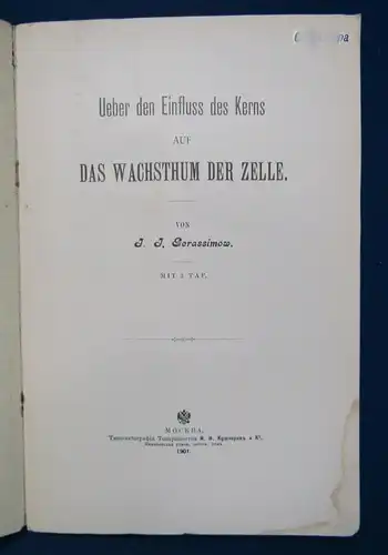 Gerassimow Ueber den Einfluss des Kerns Auf das Wachstum der Zelle 1901 js