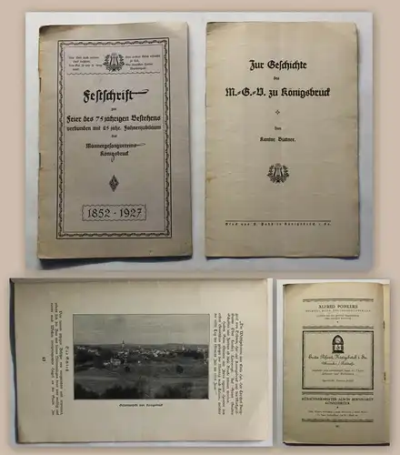 2 Hefte Geschichte + Festschrift Männergesangsverein Könisgbrück 1927 Sachsen xz
