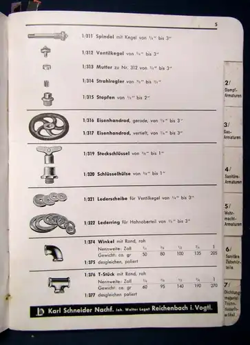 WLOR Sanitär Katalog um 1920 Wasserhähne Armaturen Zubehörteile Technik js