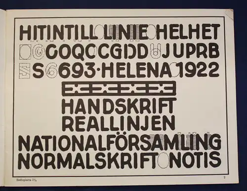 John Ekström Redis- Konstskrift Schriftmuster Katalog um 1923 Handschriftlich js