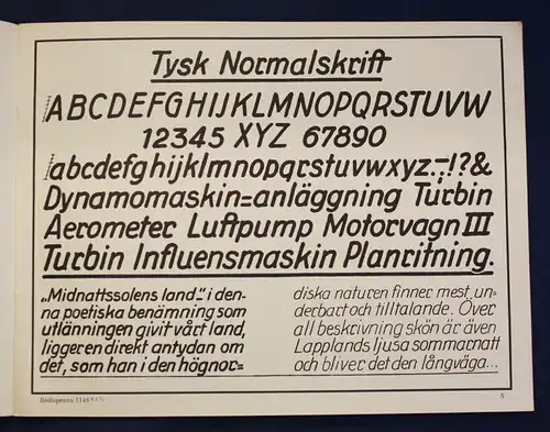 John Ekström Redis- Konstskrift Schriftmuster Katalog um 1923 Handschriftlich js