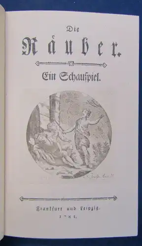 Schiller Die Räuber Faksimile der EA von 1781 Insel Verlag 1967 Or. Leder js