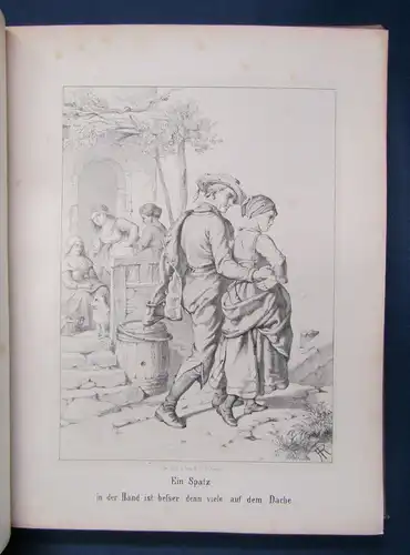 Deutsche Sprüchwörter um 1850 20 Original Lithographien Kunst Kultur  js