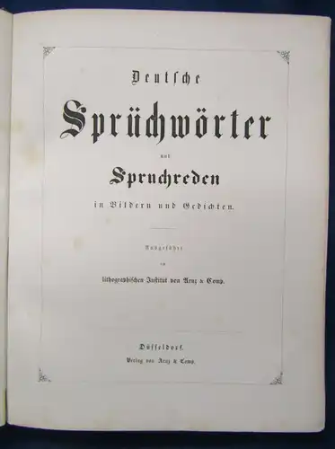 Deutsche Sprüchwörter um 1850 20 Original Lithographien Kunst Kultur  js