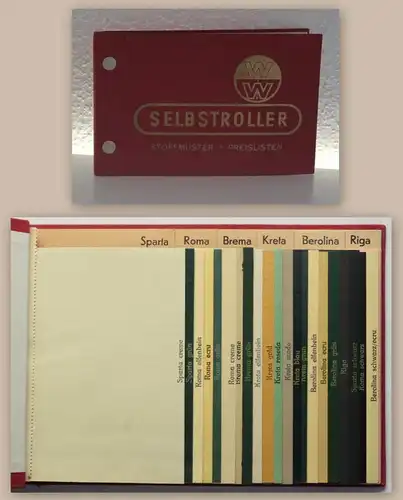 Berliner Rollo-Fabrik W. Weinhold Selbstroller Stoffmuster um 1935 Musterbuch xz