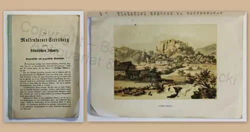 Molkenkurort Streitberg Fränkische Schweiz Wiesenthal 1878 mit Farblithografie