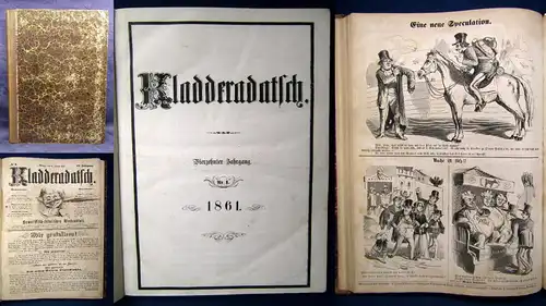 Kladderadatsch 6. Jhg. Hefte 1-60, Sylvesterheft 1853 Satirisches Wochenblatt js