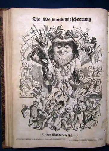 Kladderadatsch 6. Jhg. Hefte 1-60, Sylvesterheft 1853 Satirisches Wochenblatt js