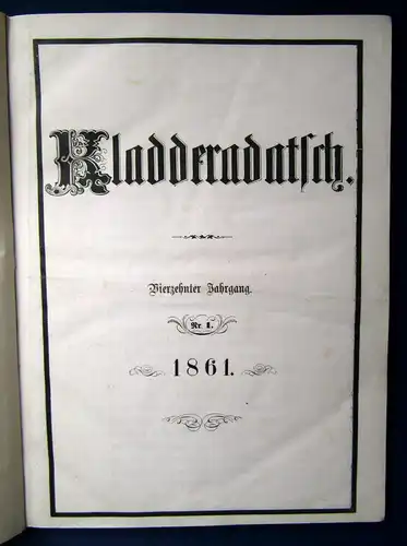 Kladderadatsch 6. Jhg. Hefte 1-60, Sylvesterheft 1853 Satirisches Wochenblatt js