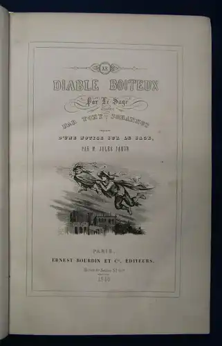 Jules Janin Diable Boiteux Par Le Sage (Der lahme Teufel) 1840 Belletristik sf