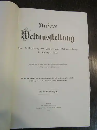 Unsere Weltaustellung 1894 Kunst Kultur Architektur Columbischen Ausstellung sf