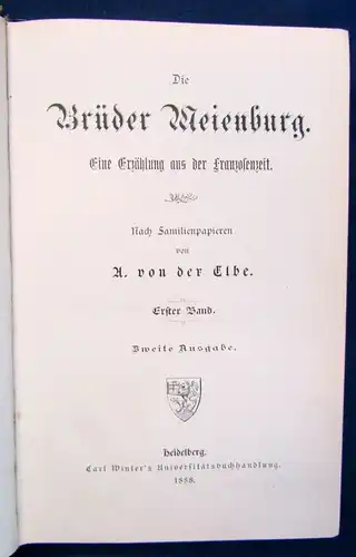 Elbe Die Brüder Meienburg Erzählung aus der Franzosenzeit 1888 2 in 1 selten js