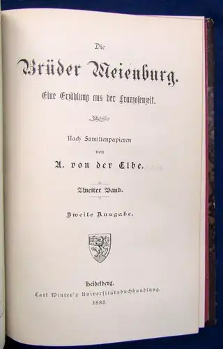 Elbe Die Brüder Meienburg Erzählung aus der Franzosenzeit 1888 2 in 1 selten js